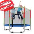 Mini Trampoline 55.12inch Round Kids Enclosure Net Pad Rebounder Outdoor Exercise Home Toys Jumping Bed Max Load 200 KG