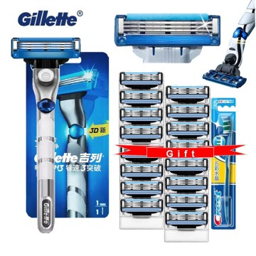 Gillette Mach 3 Turbo 3D Razors Blade for Men Machine for Shaving Blade Shaver Cassettes For Beard Replacebale Blade Get Gift