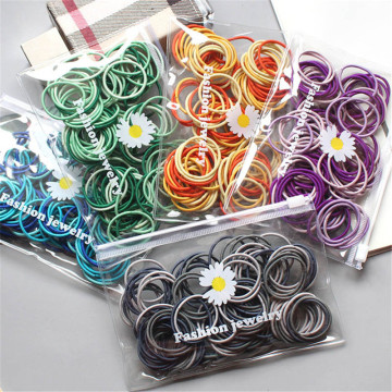 100PCS/Set Girls Candy Colors Nylon Elastic Hair Bands Children Rubber Band Headband Scrunchie Fashion Hair Accessories