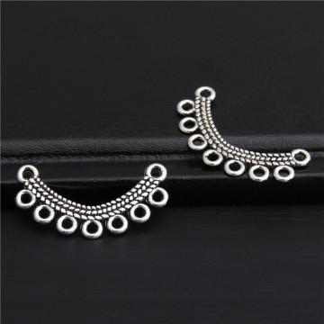 50pcs Silver Color Alloy Moon Connector Pendant Charms Chandelier Jewelry Making Statement Necklace DIY Findings A2800