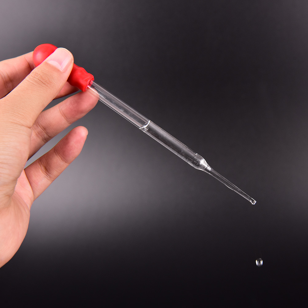 2Pcs Glass Dropper Medicine Pipette Durable Silicone Head Liquid Dropper Burette Transfer Pipette Lab Supplies 9/10/12/15/20 cm