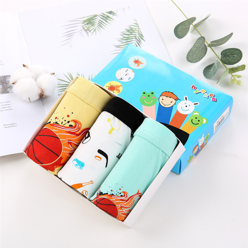 3 Pcs/Lot New Children Soft Panties Cotton Cartoon Boys Boxers Kids Underwear Elastic Childs Underpants For 2-15Y Boy Underwears