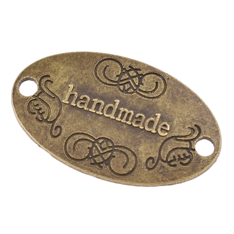 50pcs Vintage Handmade Letter Sewing Metal Labels DIY Craft Women Garment Bag Shoes Tags Accessories Supplies