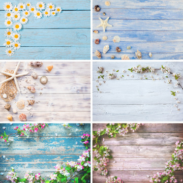 Lyavshi Flowers Wooden Board Backdrops Planks Newborn Portrait Birthday Party Decor Backgrounds Photography for Photo Studio