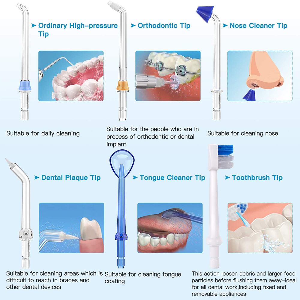 Water Flosser 300ML IPX7 Waterproof Cordless Dental Oral Irrigator Portable and Rechargeable Water Flossing Home and Travel