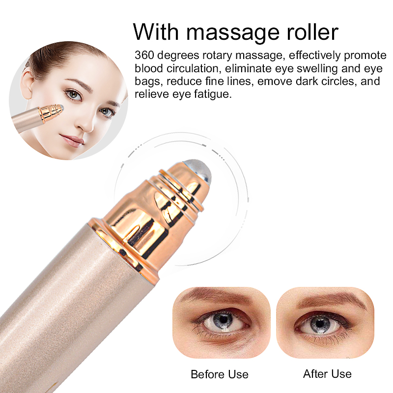 High Frequency Vibration Facial Massager Nutrition Lead In Beauty Bar Mini Eye Massage Roller Stick Face Firming Wrinkle Removal
