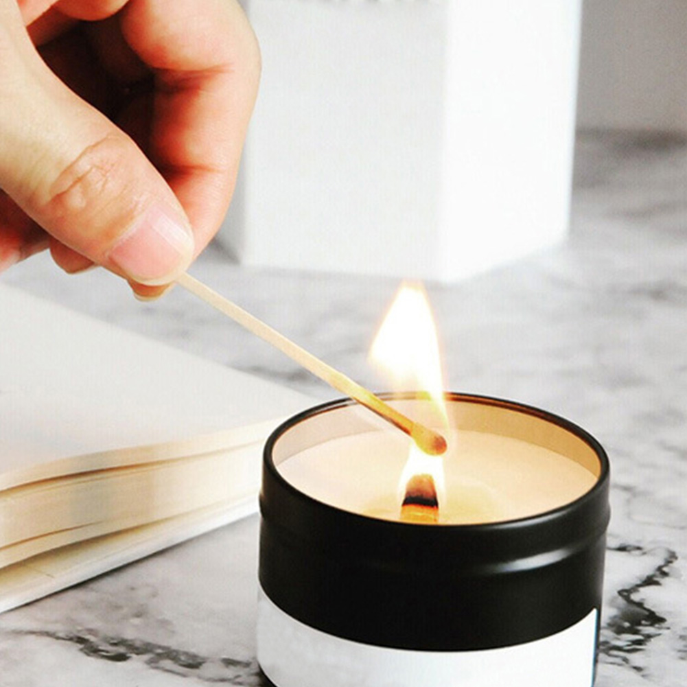 50PCS Making Decor Smokeless Crafts Core With Sustainer Tab Home DIY Supply Candle Wick Wooden Handmade
