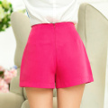 WKOUD Candy Colors Women's Shorts With Pockets Solid High Waist Harem Zip Up Plus Size Shorts Female Casual Shorts DK6051