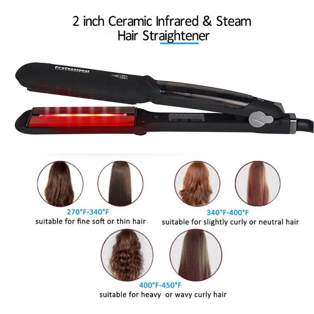 LCD Ultrasonic Infrared Hair Care Cold Iron Keratin Argan Oil Recover Hair Damaged Smoothly Hair Treatment Straightener