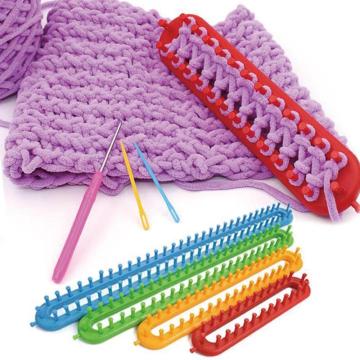 4 Size Weaving Loom Knitting Knitter Kit Plastic Pompom Sock Hat Scarf Scarves Maker Plastic Long Handle DIY Weaving Tool