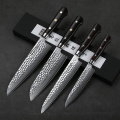 TURWHO Damascus Steel Kitchen Knife Set 4Pcs Top Quality Japan Style Kitchen Knife Sharp Chef Santoku Slicing Utility knife Sets