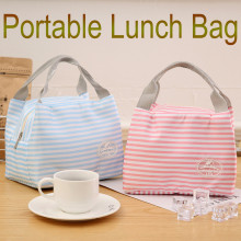 Lunch bag 2019TOP Insulated Cold Canvas Stripe Picnic Carry Case Thermal Portable Lunch Bag G90625