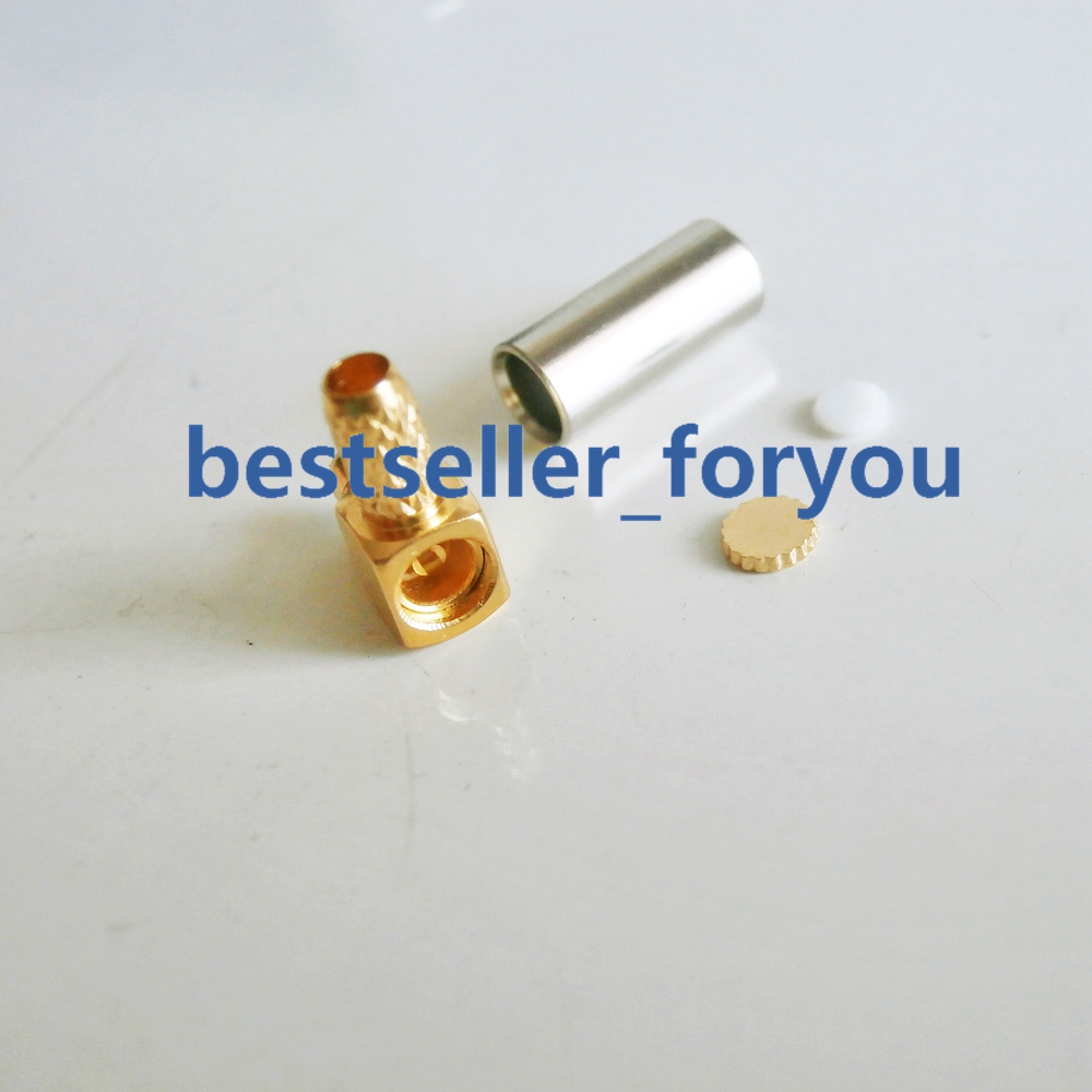 MMCX Crimp Male Plug RA Right Angle RF Connector For LMR100 RG316 RG174 Wholesale