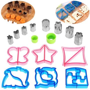 Kitchen Accessories Tools DIY Sandwich Cutters Set Stainless Steel Vegetable Molds Plastic Bread Cutters For Kid Kitchen Gadgets