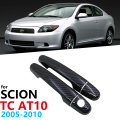 Gloss Black Carbon Fiber Car Door Handles Protective Cap Cover for Scion tC AT10 2005 2006 2007 2008 2009 2010 Car Accessories