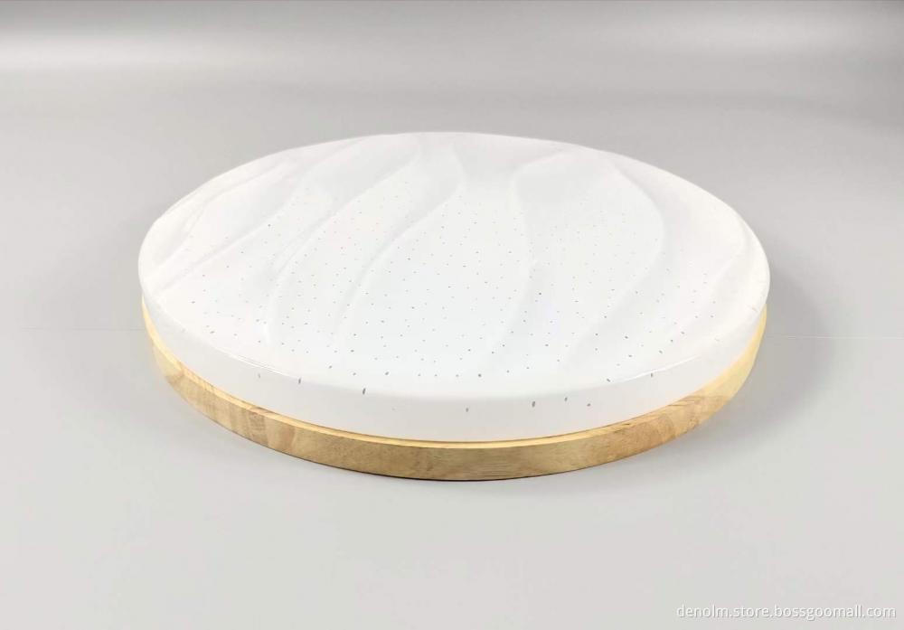 New Arrival Nordic Style Round Solid Wood 24W48W White Ceiling Light