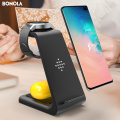 Bonola 3 in1 Wireless Charging Station For Samsung Galaxy Watch/Buds/S10/S9 Fast Qi Wireless Charger For Samsung Note10/Note9/S8