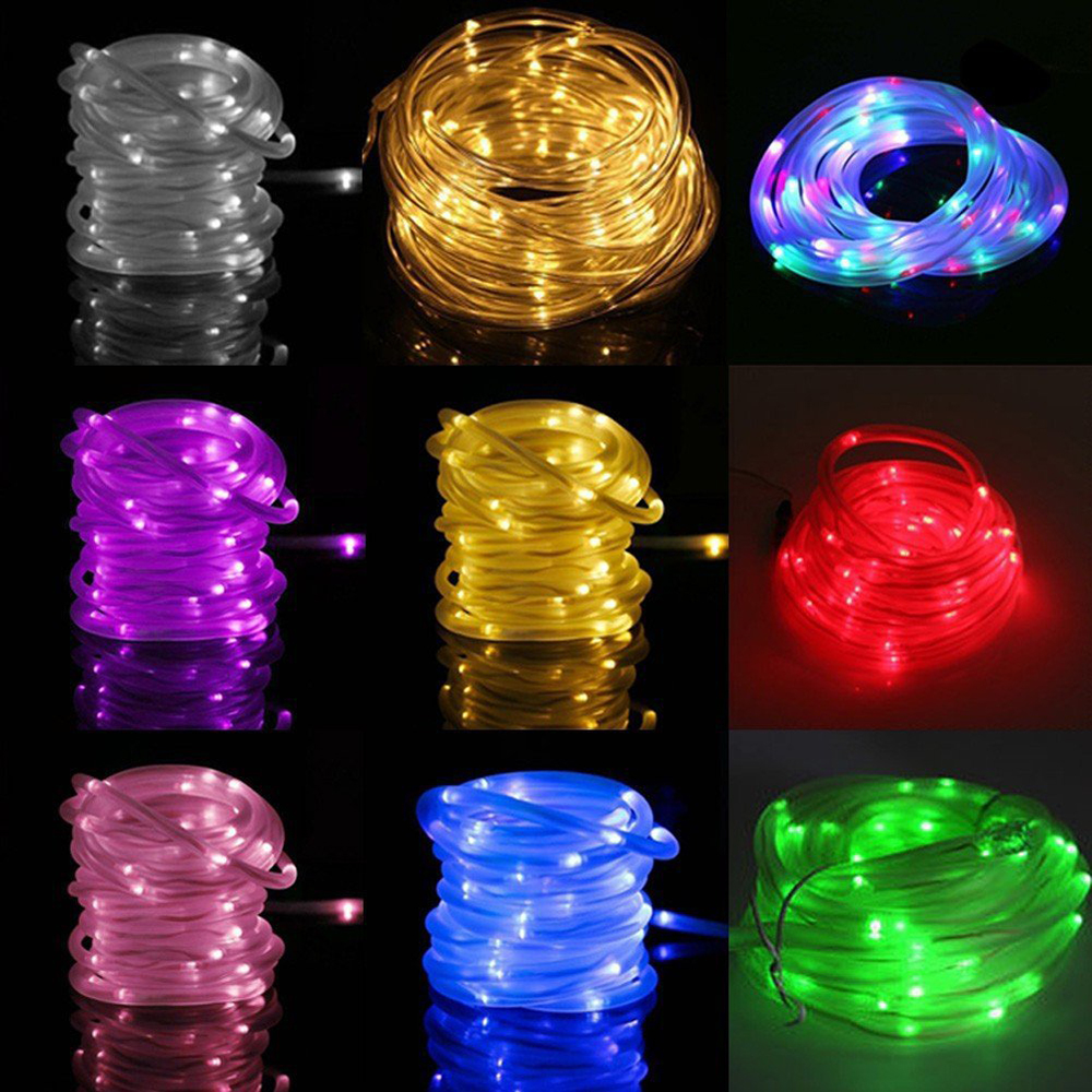 7m/12m Solar LED String RGB Light 50LED 100LED Fairy Lights Neon Tube Rope for Indoor Outdoor Garden Christmas Wedding Party