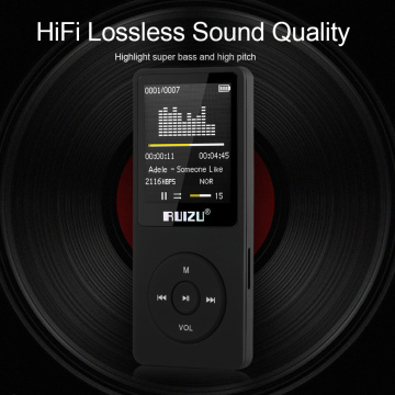 RUIZU X02 8GB 1.8in MP3 MP4 Player HiFi Lossless Sound Quality Stop Watch Ultrathin Music Player TF Card FM Radio Record E-book