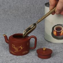 Copper Zinc Loose Leaf Tea Scoop Retro Style Tea Shovel Coffee Bean Scooper Measuring Spoon Tea Accessory