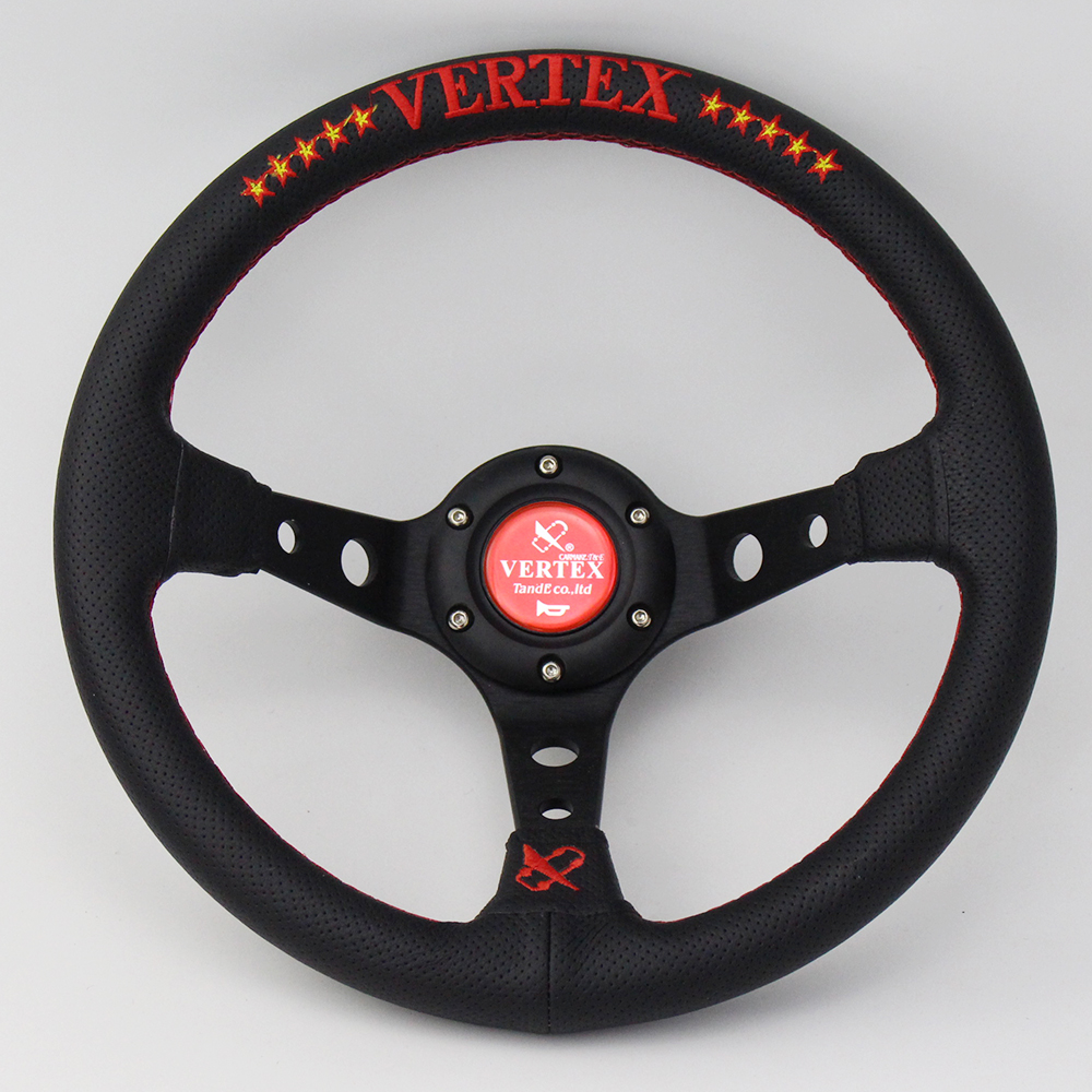 13inch Vertex Racing Real Leather Deep Rally Steering Wheel Racing Car Tuning Drift Steering Wheel