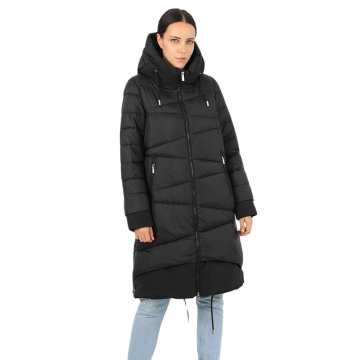 women's long down jacket parka outwear with hood quilted coat female plus size cotton quality warm clothes outwear 19-053