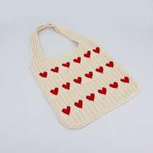 Custom Cute Stylish Heart Crochet Tote Bag