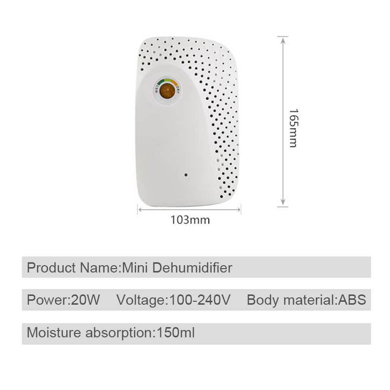 Portable Dehumidifier Electric Air Dryer Machine Intelligent Moisture Absorb Dehumidifier for Home Wardrobe Bookcase Low Noise