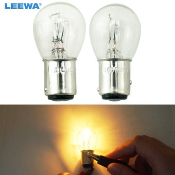 LEEWA 50pcs 24V BAY15D 1157 P21/5W S25 Car Clear Glass Lamp Brake Tail Bulb Truck Bus Indicator Halogen Lamp #CA1227