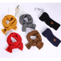 1Pcs Children Knitted Scarf Wool Warm Thicken Scarf Autumn Winter Pure Color Ring Neck Scarves for Boys Girls