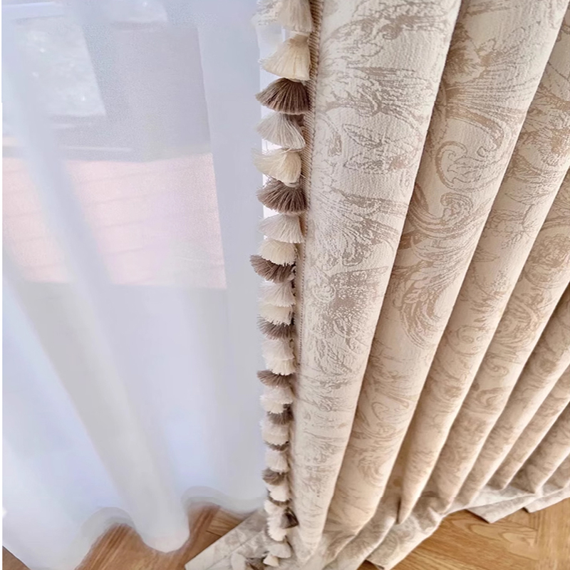 Chenille Tassel Jacquard Curtain