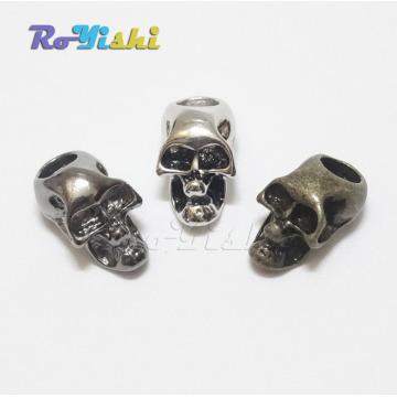 100pcs/pack Single Vertical Hole Metal Skull Beads for Paracord Knife Lanyards