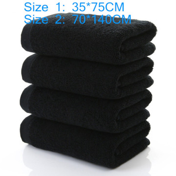 100% cottonnon-fading black towel jacquard soft bamboo fiber towel thickened absorbent black towel for home hotel beauty salon