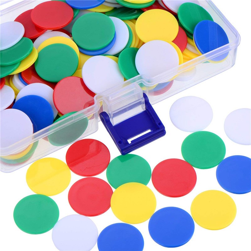 Montessori 100Pcs Learning Education Math Toys Learning Resources Color Plastic Coin Bingo Chip Children Kids Classroom Supplies