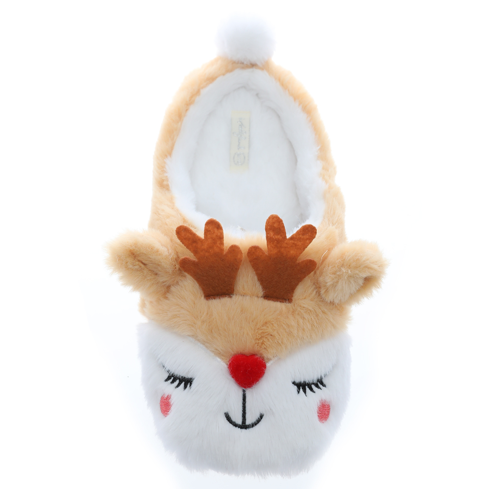 Dropshipping Stuffed Moose Slippers Plush Animal Slippers Woman Indoor Stuff Reindeer Bedroom Shoes for Christmas Gifts
