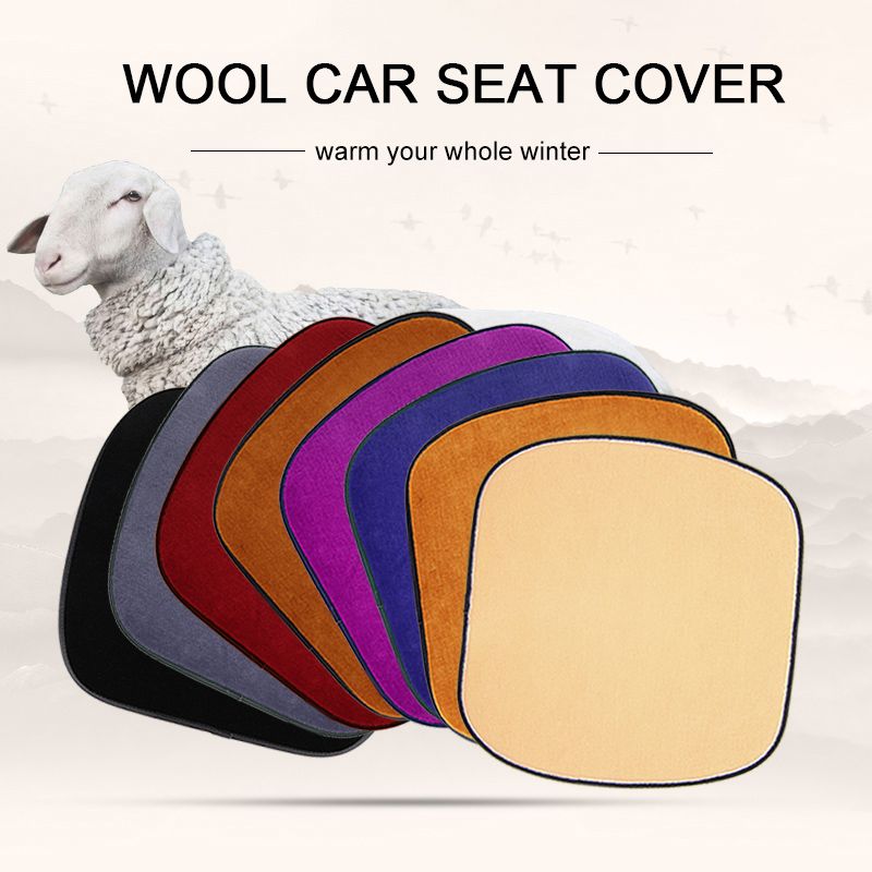Karcle Wool Car Seat Covers Front Car Seat Cushion Protector Warm Short Fur Seat Pad For Winter Car Accessories