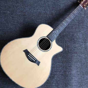 41'' Solid Spruce Top Acoustic Guitar Ebony Fingerboard Abalone Inlay Bone Nut Accept Customized Logo on Headstock