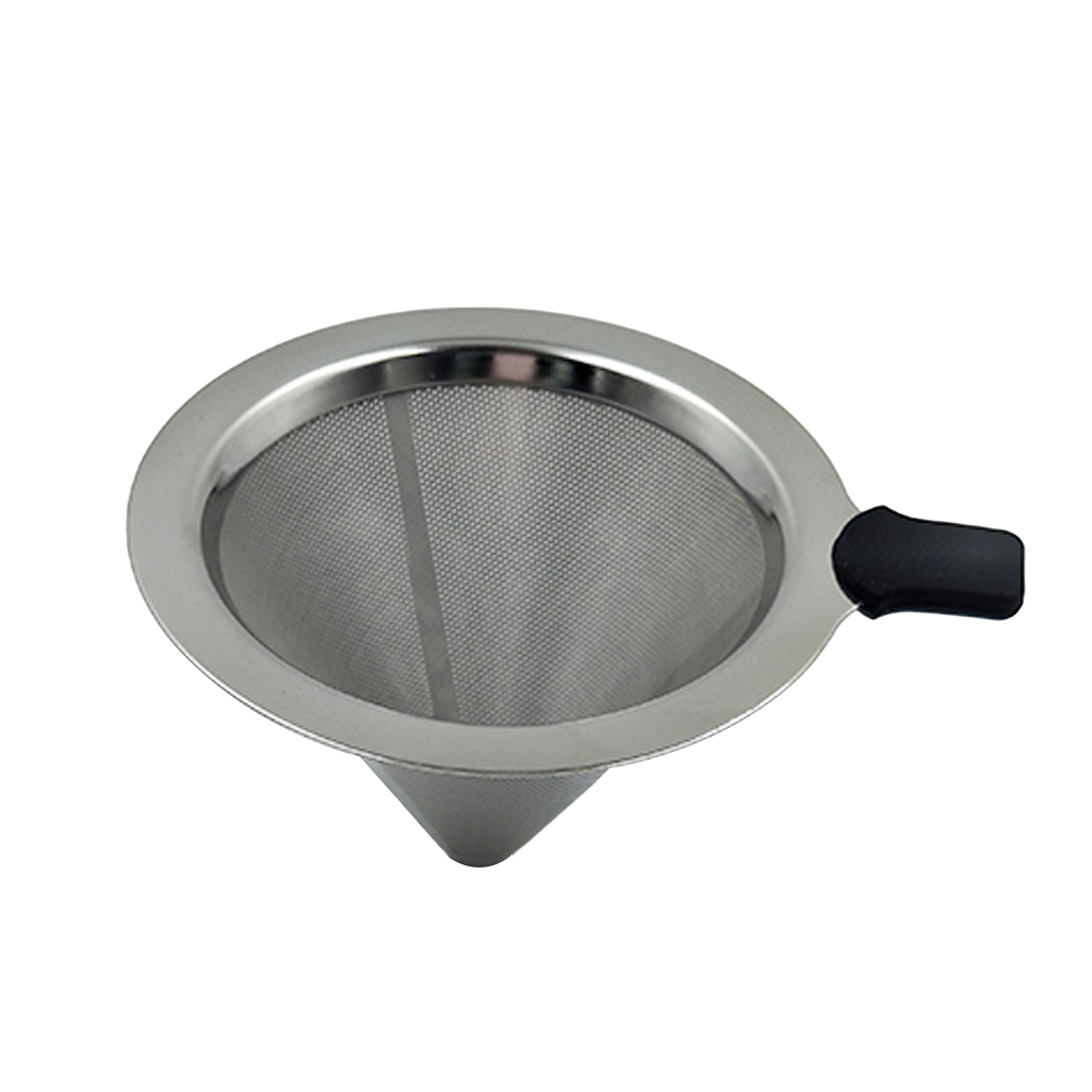 1PC Coffee Filter Reusable Durable Smooth Stainless Steel Single Serve Coffee Maker Coffee Filter Dripper Coffee Cone for Wines