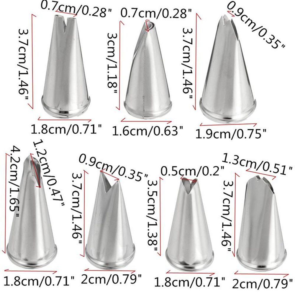 7 Pcs/lot Decorating Tip Set Leaves Cream Metal Stainless Steel Icing Piping Nozzles Cake Decorating Cupcake Pastry Tools