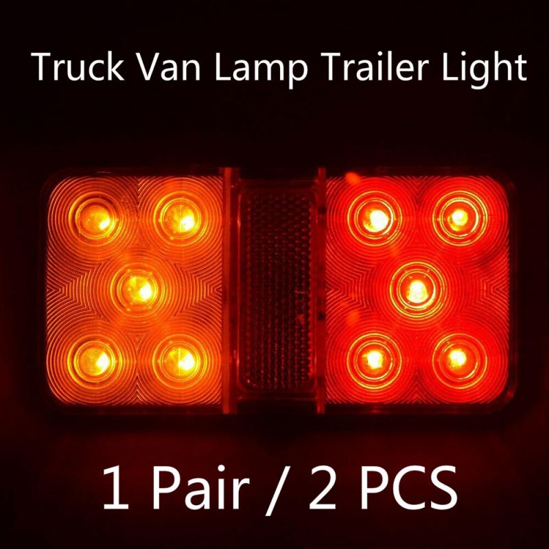1 Pair 12V LED Waterproof Car Truck LED Rear Tail Light Warning Lights Rear Lamp Trailer Light For Campers ATV Truck Accessories