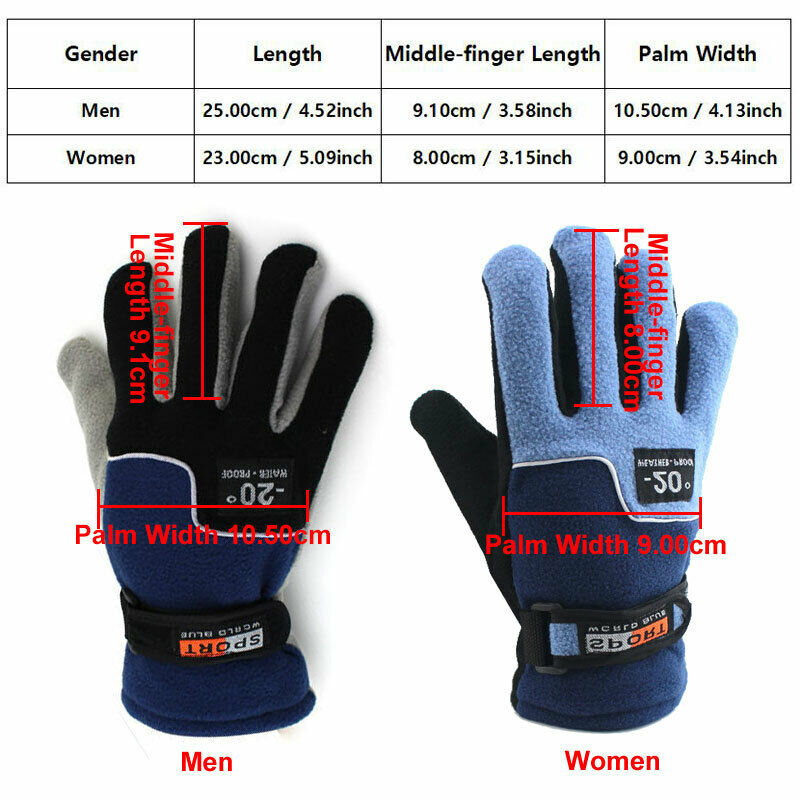 Winter Thermal Cycling Gloves Unisex Touch Screen Full Finger Gloves Outdoor Sports Motorcycle Hiking Bicycle Riding Gloves