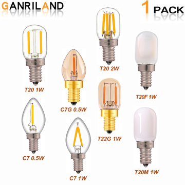 GANRILAND E14 Led Dimmable Bulb E12 E14 220V 0.5W 1W 2W LED Lamp LED Filament Night Light Chandelier LED Edison Bulbs C7 T20 T22