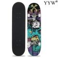 Skateboard Double Rocker Board Maple 4 Wheels Teenager Adult Figure Skating Street 8 Colors Double Up Board Red Colors Frosted