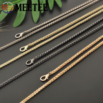 Meetee 5mm Metal Bag Chain 50/100/110/120cm for Replace Shoulder Handbag Luggage Strap Handle Buckles DIY Handmade Accessories