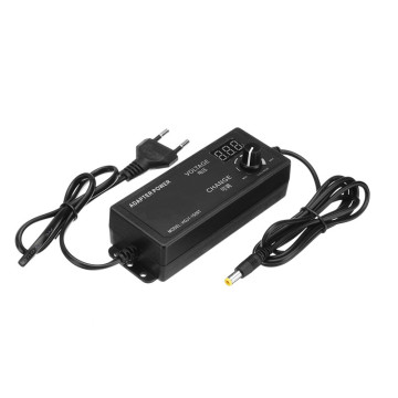 4-24V 2.5A 60W AC/DC Adjustable Power Adapter Supply EU Plug Speed Control Volt Display Durable