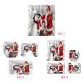 4-Piece Set Of Santa Claus Snowman Bathroom Mat Cover Bathing Toilet Cover Christmas Party Decoration Supplies Combination