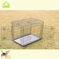 Two Door Black Folding Portable Large Dog Crate