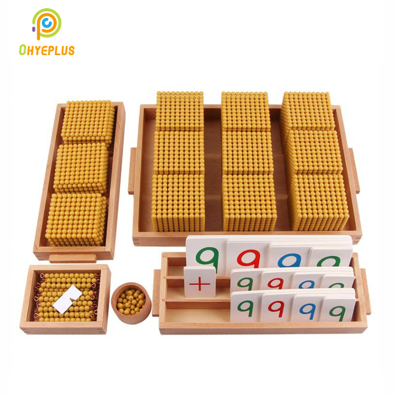 Montessori Kids Toy Baby Decimal Base Bank Game Set Montessori Materials for Decimal System Practice Math Toy Educational Toys