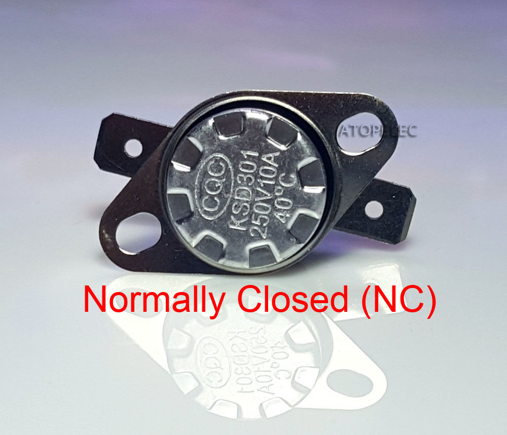 2pcs KSD301 250V 10A Normally Closed NC Thermostat Temperature Thermal Control Switch Deg.C 85 90 95 100 105 110 120 130 140 180
