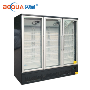 1.875m Cold Drink juice Transparent Display Cabinet Refrigerator Freezer 3 doors commercial refrigerators multi decks cooler